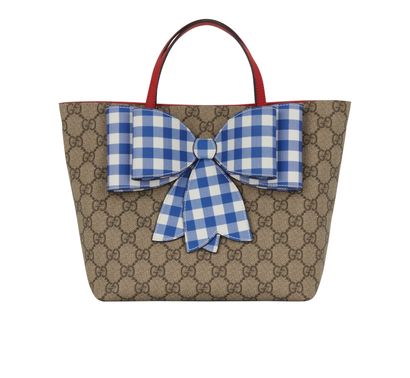 Children GG Bucket Bag, &pound;420, Handbags, Beige/Blue/White, Canvas, Front view